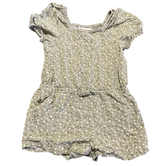 Cat&Jack•Green Floral Romper - Picture 3 of 11